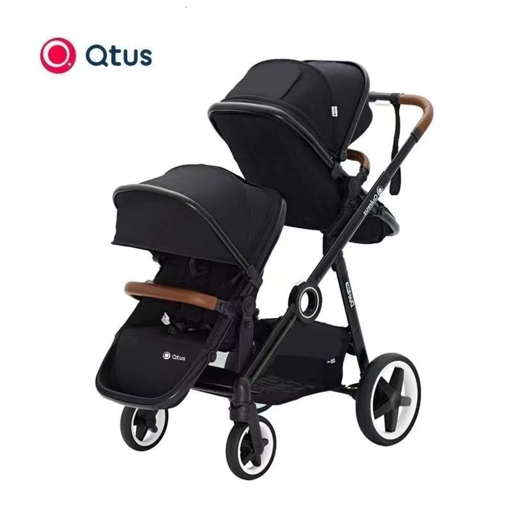 عربات# Tus Duetpro Double Stroller ، مع سلة تخزين كبيرة و 17 Modles (Mono و Duo و Twin Prets) Dark/Ray