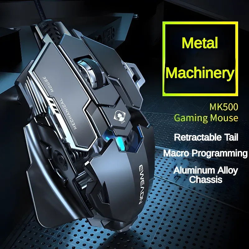 Mäuse Neue mechanische Wired Gaming Maus 9 Schlüsselmakro -Definition 12800 DPI Farb Backlit Player Computer Peripheral für Windows PC