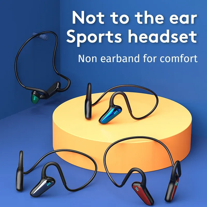 Hörlurar trådlöst headset HIFI Ljudeffekt som kör sportörlurmikrofon Vattentät 150mAh Bone Lednings Hörlurar Handfree