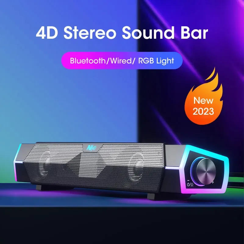 Högtalare 4D Stereo Sound Bar PC -högtalare Surround SoundBar Bluetooth Wireless Wired Computer Speakers RGB Subwoofer för Laptop Theatre TV