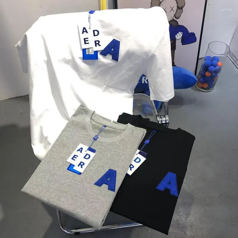 Heren T-shirts ADER ERROR Handdoekborduurwerk Letters T-shirts Mannen Vrouwen 1:1 Puur Katoen Oversized Witte Korte Mouwen