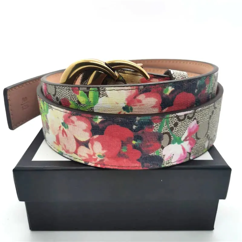 men designers belts womens belts mens waistband high quality Fashion casual leather belt waistbands for man woman Flower color beltcinturones