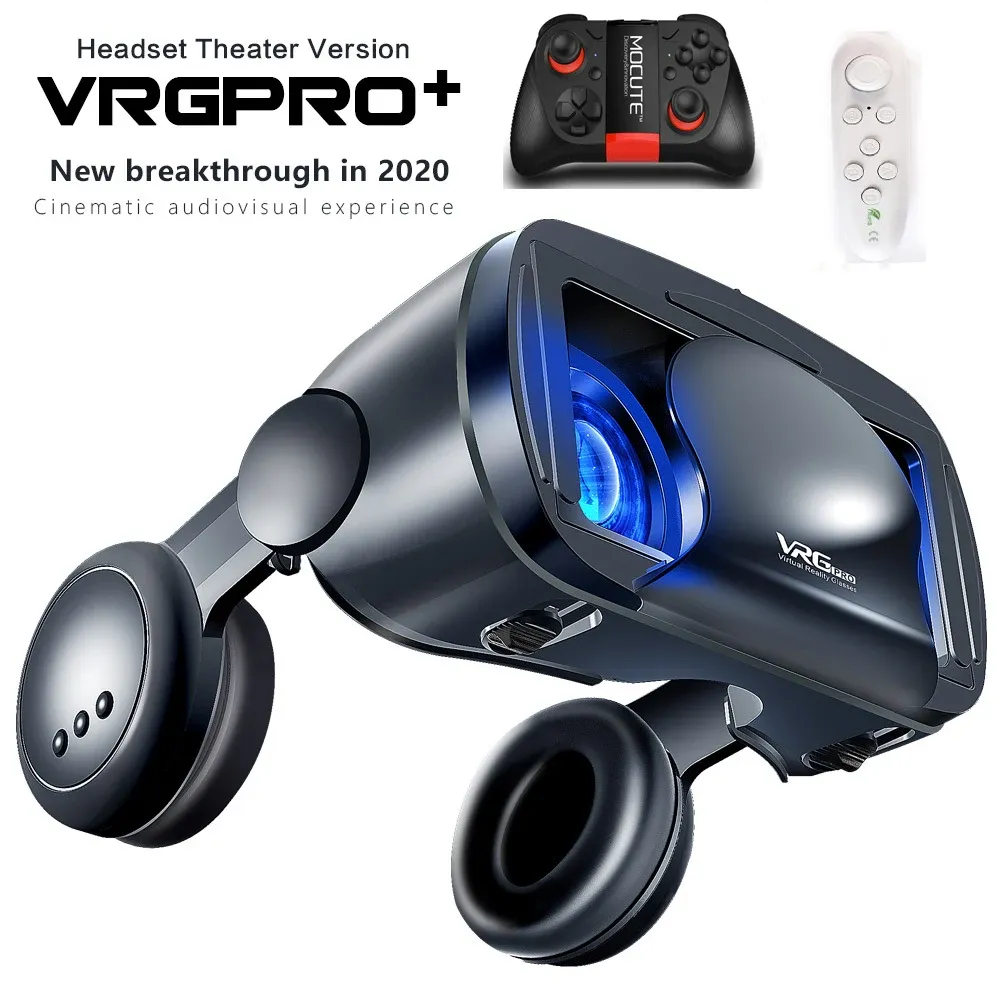 Enheter VR VRGPRO Plus + Mini VR Glasögon 3D -glasögon Virtual Reality Glasögon VR -headset för Google kartong med hörlurar hörlurar