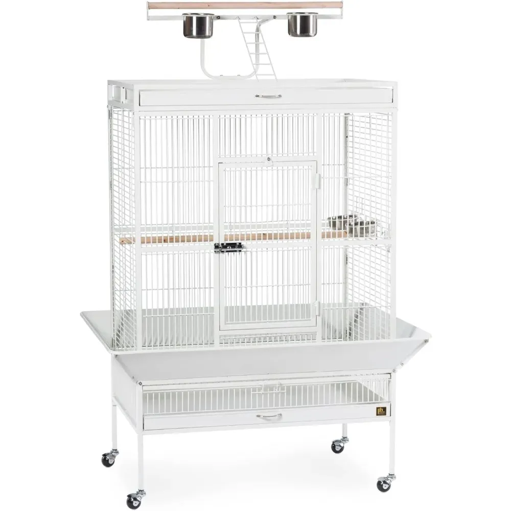 Nests Pet Products Cage à oiseaux en fer forgé 3154C, blanc craie, 36 x 24 x 66 cm, cage à oiseaux, cage à perroquets