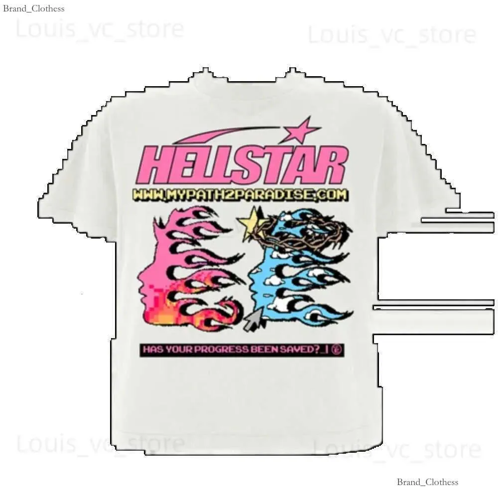 T-shirts pour hommes HELLSTAR Y2K T-shirt Hommes Femmes Harajuku Gothique Hip Hop Abstrait Graphique Impression Tshirt 2023 Nouveau Surdimensionné À Manches Courtes Hauts Hellstar T-shirt 574