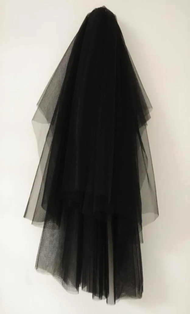 Bridal Veils JIN IS YARN Black Wedding With Comb Four Layers Tulle Short Veil Accessories For Halloween Party Dress7190623