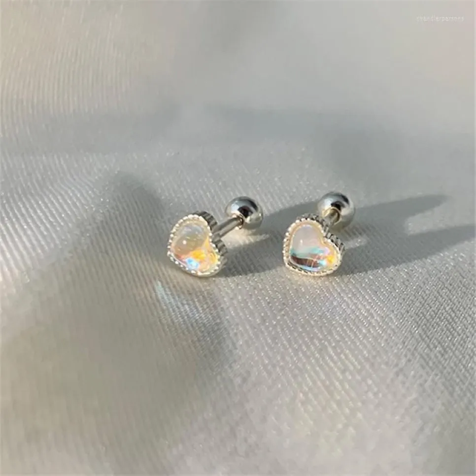 Boucles d'oreilles tendance opale amour coeur pour femmes filles mariage fête de noël anniversaire bijoux cadeau Pendientes Eh454299N