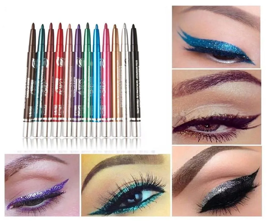 Augen Make-up Set Eyeliner Bleistift Wasserdicht Beauty Eyes Liner Lippenstifte Augen Kosmetik 12 Farben4812948