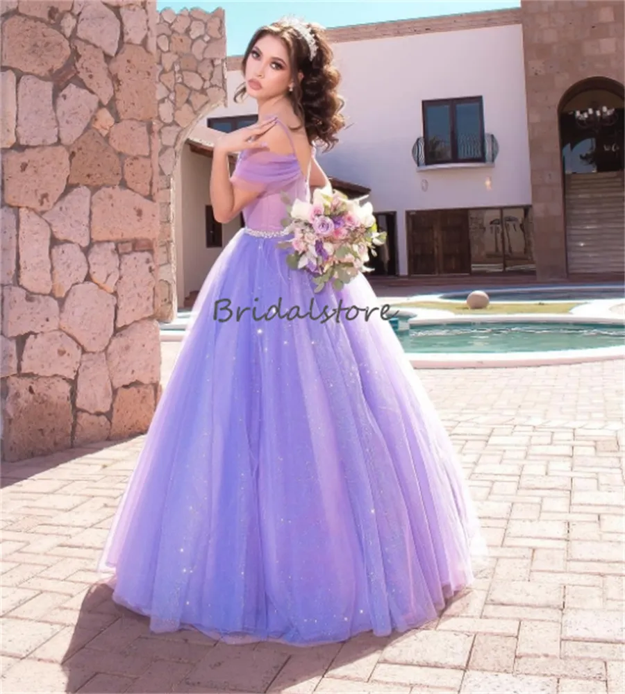 Fairy Lilac Quinceanera Dress A Line Floor-Length Tulle Beaded Prom Dress  from Dhgate Quinceanera Dresses - price 134.17