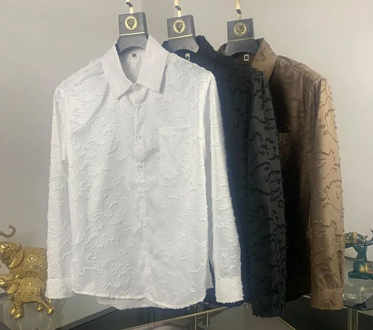 Camisa de hombres calientes Diseñador Camisa Camisa informal para hombres Camisa botones de negocios formales Camisa casual de manga larga Camiseta de camiseta transpirable