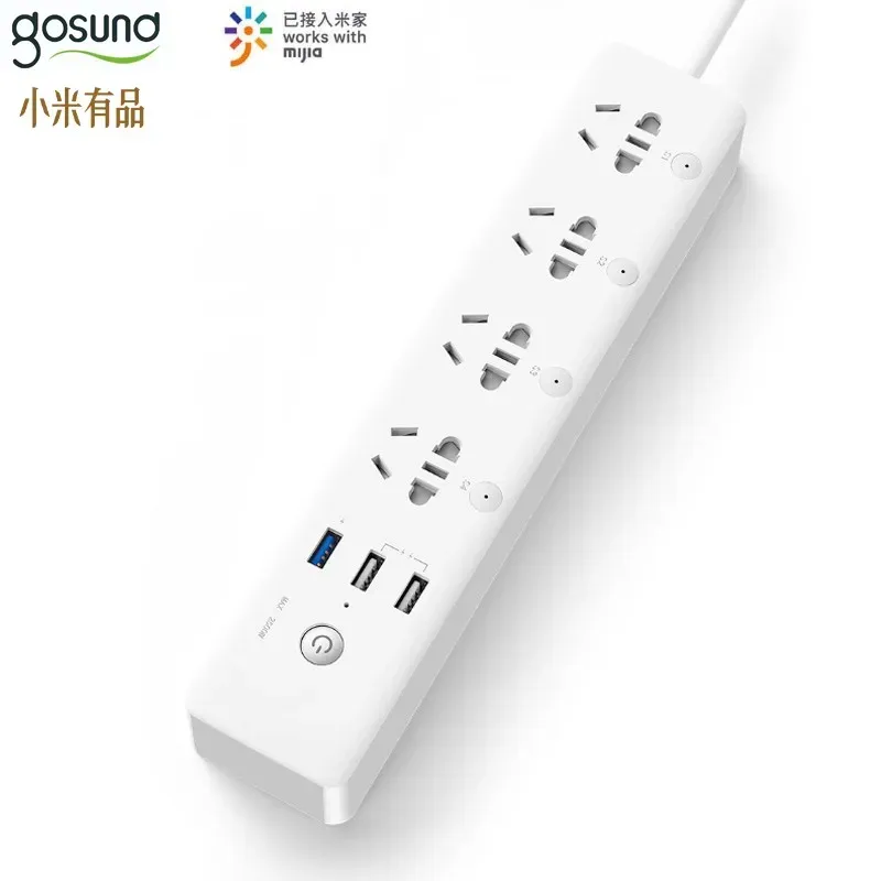 Kontroll Gosund Smart Power Strip CP5WIFI Version Voice Control Mijia App Remote Control Timing Switch Wit USB Charger för Xiaomi Home