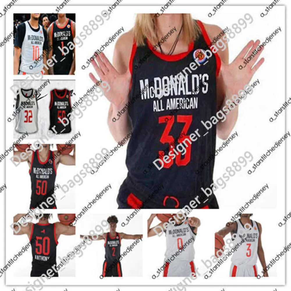 College Basketball Wears Custom 2011 Men Basketball McDonalds All-American Jersey Cole Anthony Scottie Lewis Josh Green Oscar Tshiebwe Precious Achiuwa Edwards