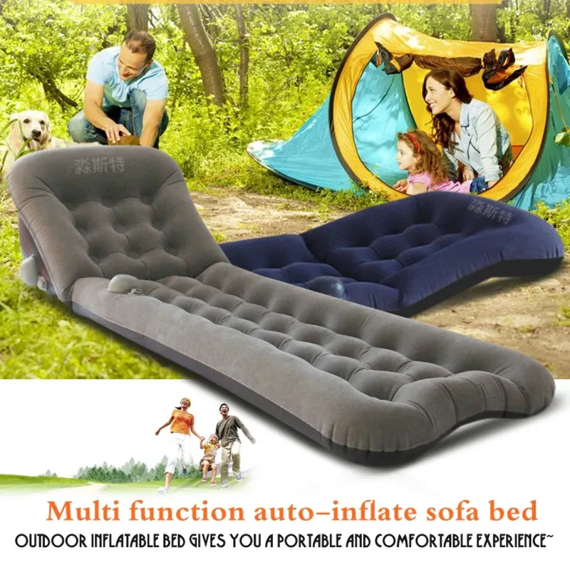 Mat Hiking Camping Sleeping Mat Outdoor Iatable Cushion Multi Function Back Rest Pad Pillow Sofa Bed Beach Air Mattress