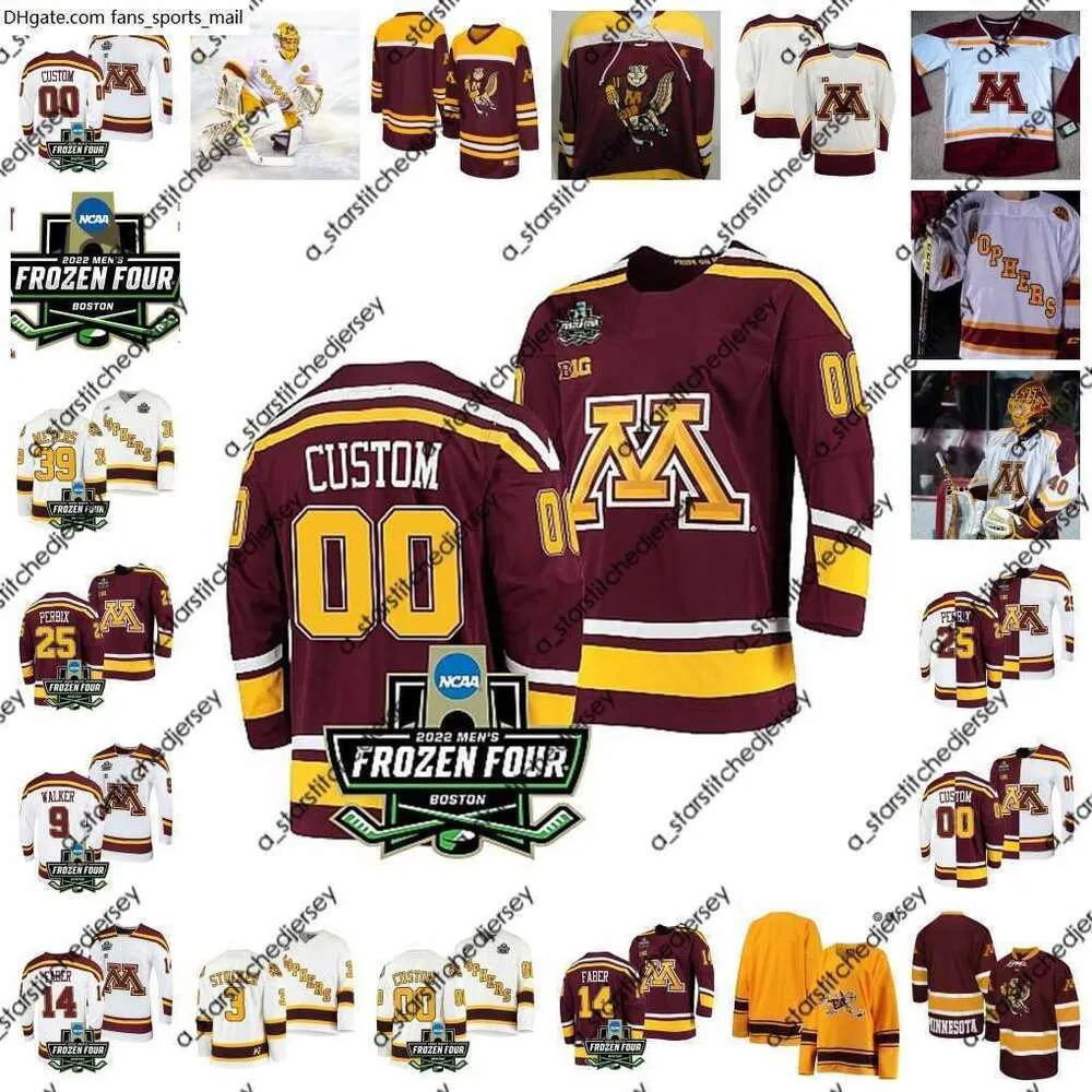 Хоккей в колледже носит замороженные четыре Чемпионата Миннесота Золотые суслики, сшитые хоккейски