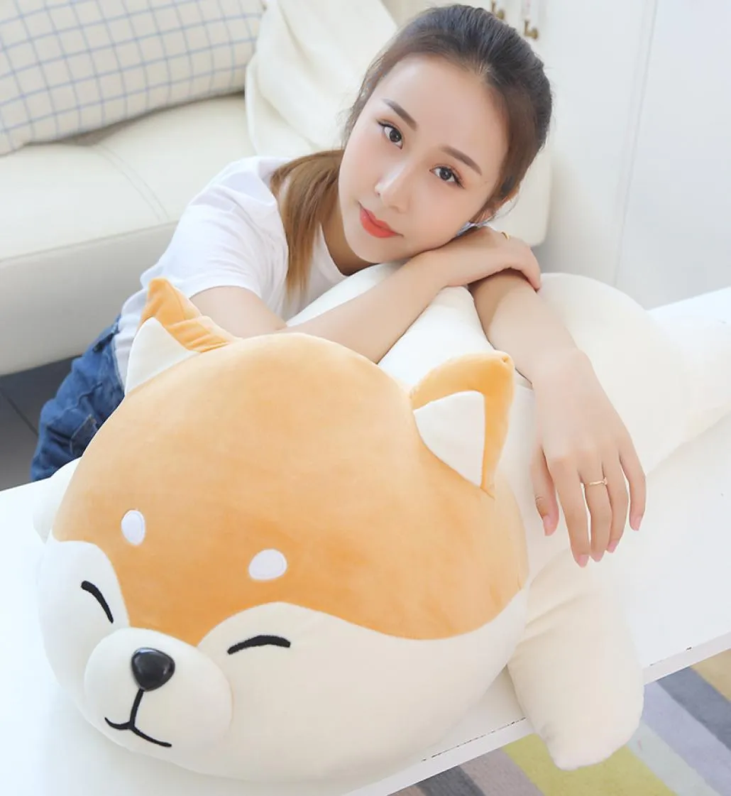 Lindo creativo de gran tamaño japonés Shiba Inu juguete de peluche encantador corgi muñecos de peluche perro almohada decoración de regalo 35 pulgadas 90 cm DY504736414640