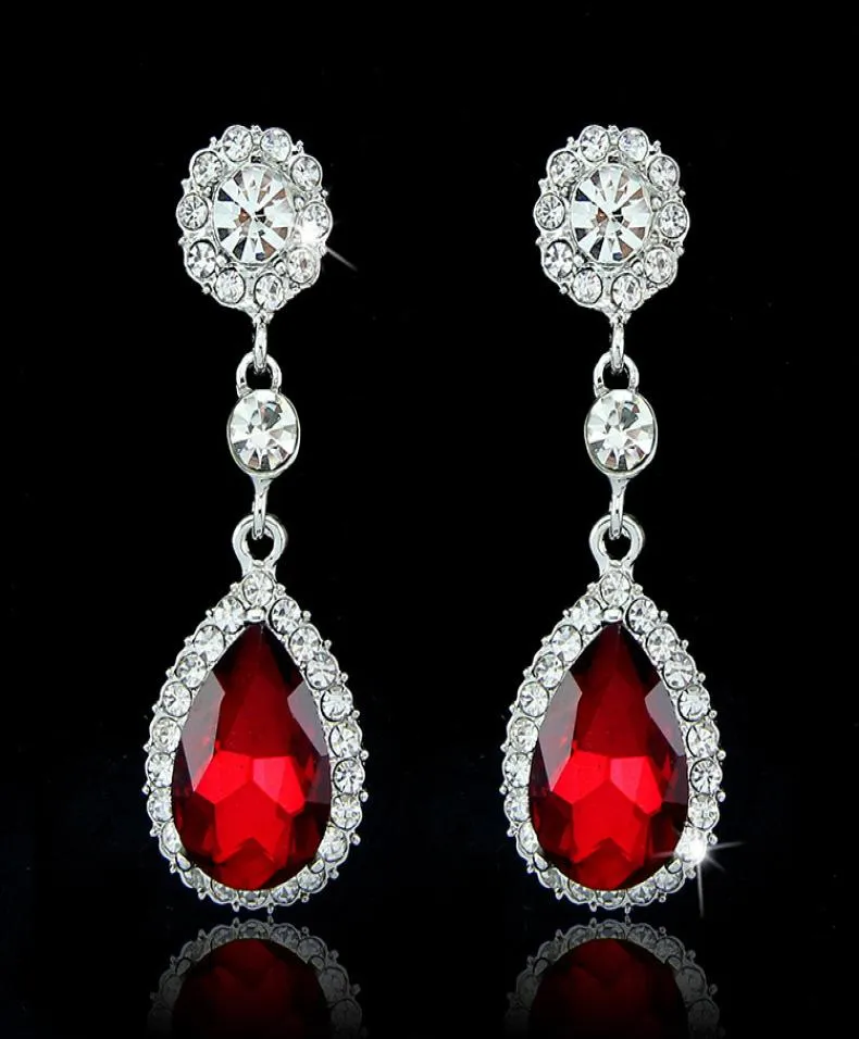 Mode bijoux de mariée cristaux boucles d'oreilles argent strass longue boucle d'oreille 5 couleurs cadeau de mariage 6007725