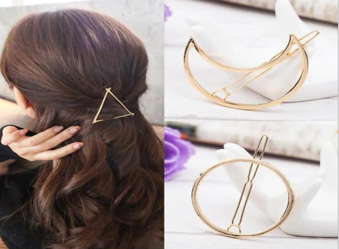 Fashion hair accessories simple geometric patterns hair clips jewelry simple hair card headband moon circle girls holder9936856