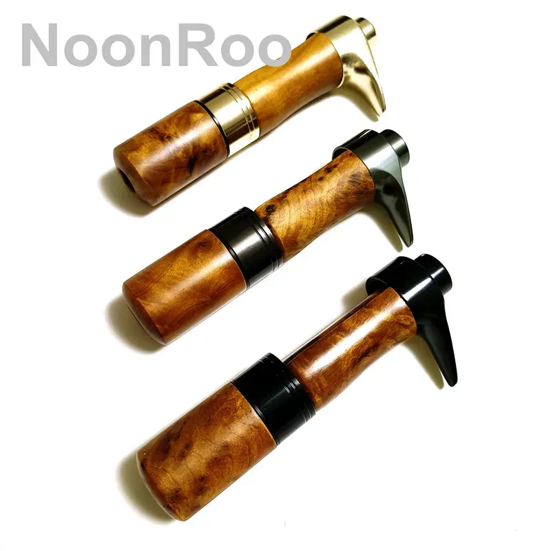 Rods NooNRoo Burl wood Casting reel seat with wood nut fishing rod reel seat DIY Rod building Repair reel seat