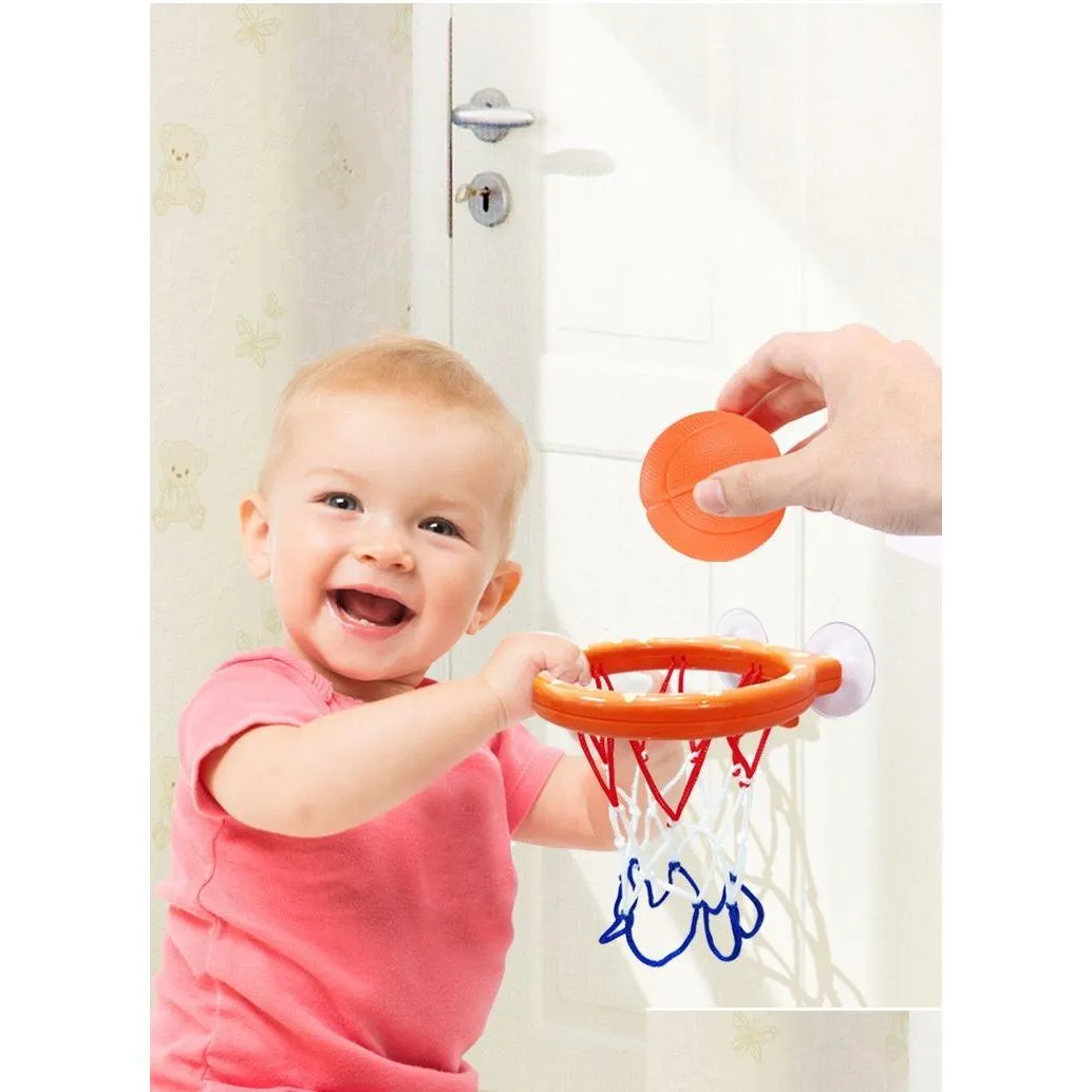 Bebê banho brinquedos panier cesta interieur jogando rack de basquete banheiro pescoço float ventosas indoor cesta chi bambini canasta bal dhfpj