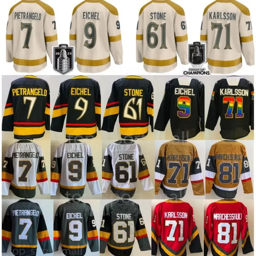 2024 Winter Classic Man 9 Jack Eichel Jerseys Ice Hockey 7 Alex Pietrangelo 71 William Karlsson 61 Mark Stone Jonathant Marchault Cream