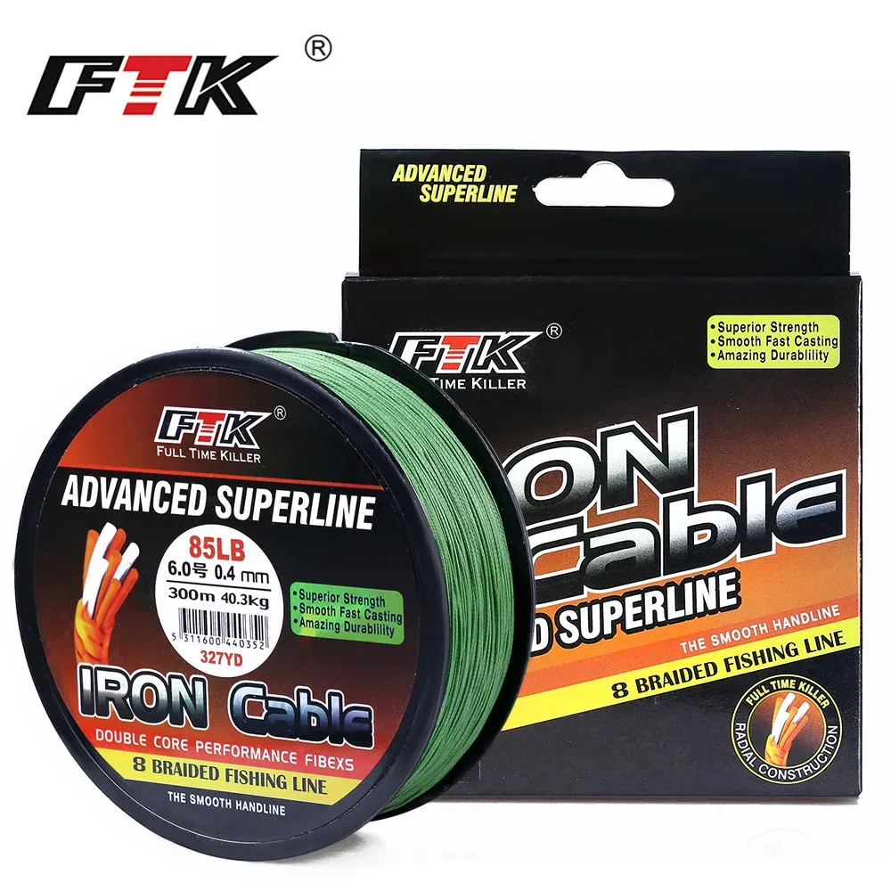 Linhas ftk 8 fio trançado 300m 1.06.0 # código 2385lb 4 cores linha de pesca trançada super resistência à abrasão linha de pesca