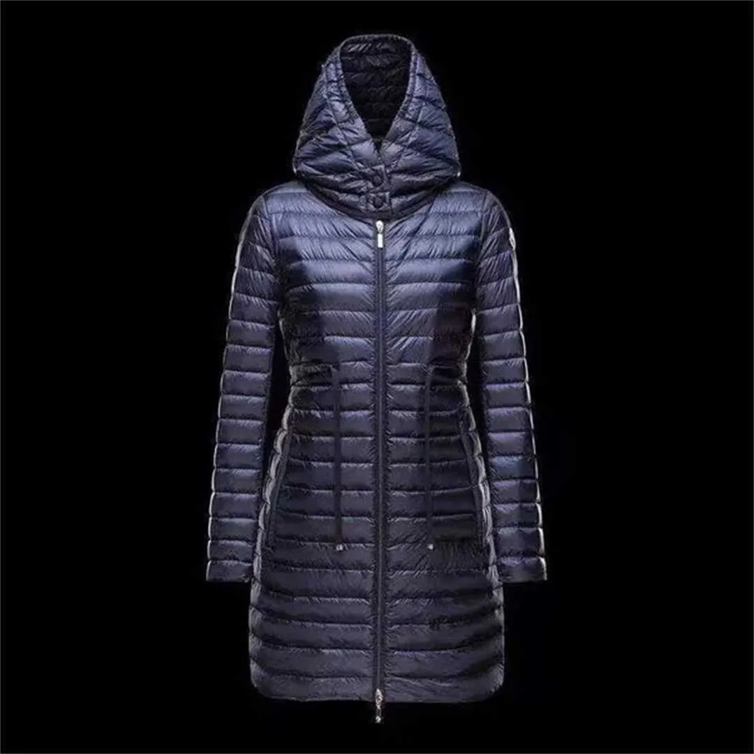 Women Down Parkas Designer Long Down Jacki francuska marka koronka z kapturem zimowa kurtka haftowa listew opaska cienki i lekki 8nh9