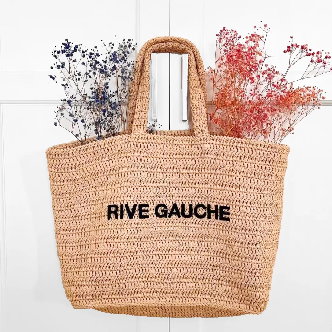 Raffias Große Tragetasche Einkaufskorb Designer-Strandtasche Rive Gauche Luxurys Handtasche Damen Sommer Strohtasche Mann Mode Webart Schulterkupplung Umhängetasche Reisetaschen