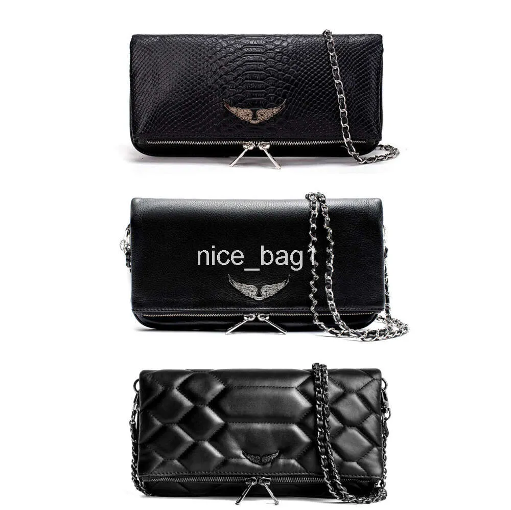 Pochette Rock Swing Your Wings bag womens tote handbag Shoulder man Genuine Leather Zadig Voltaire wing chain Luxury fashion clutch flap Cross body bags