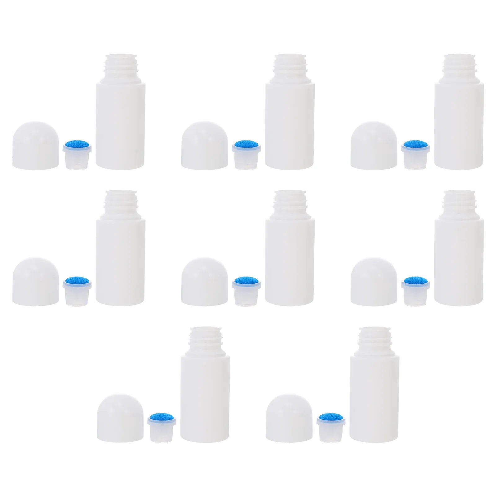 Flaskor 8st 50 ml svampflaskor Applikator TOMT VÄLJ ROLL Huvudåfyllningsbar Deodorant Sub Tip Container Roller flaska (slumpmässig färg)