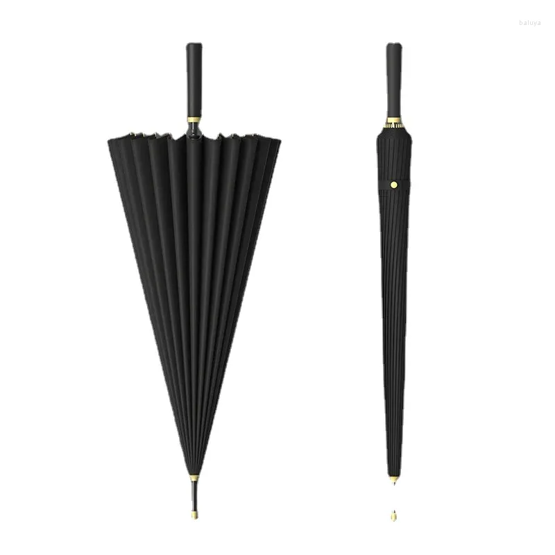 Parapluies 24 os parapluie extra large double renforcé résistant au vent tige droite longue poignée pour hommes haut de gamme