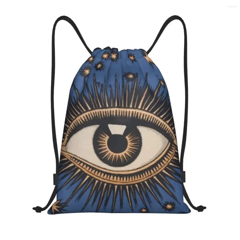 Einkaufstaschen Mystic Eyes Kordelzugtasche für Männer und Frauen, tragbar, für Fitnessstudio, Sport, All Seeing Eye Art Training, Aufbewahrungsrucksäcke