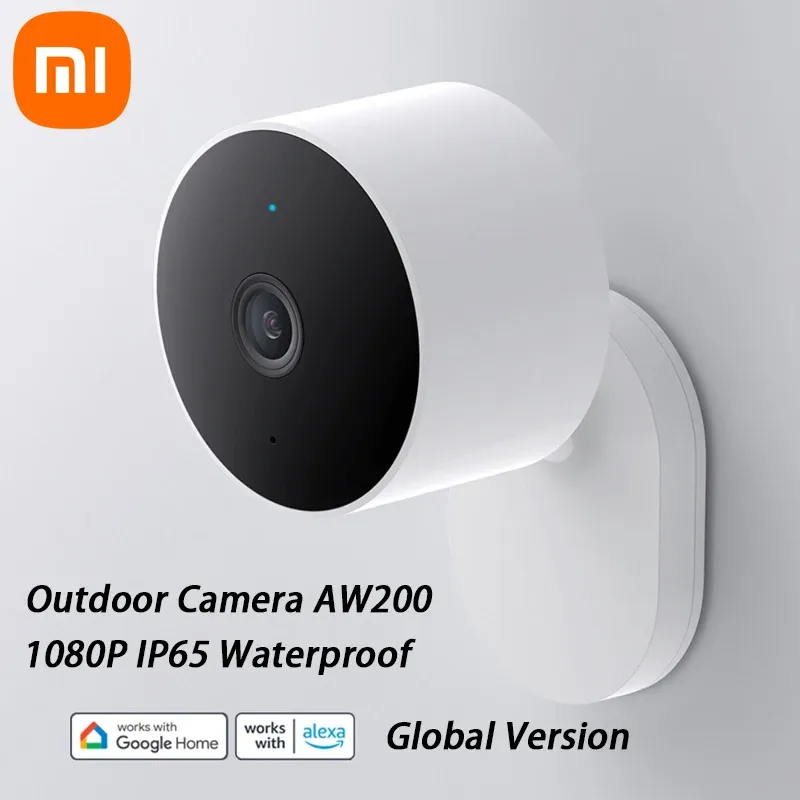 CONTRÔLE Version globale Xiaomi Outdoor Camera AW200 1080p IP65 Vision nocturne infrarouge WiFi imperméable avec Alexa Google Home Mijia App