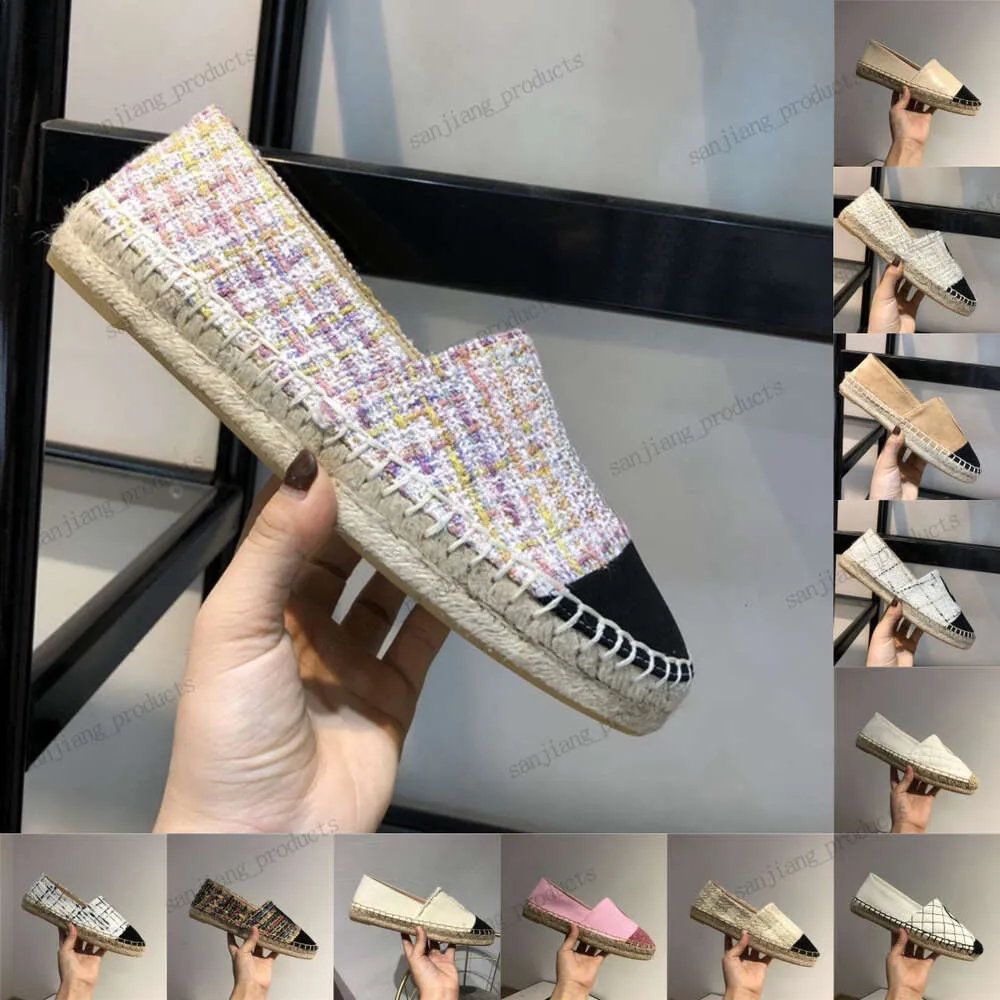 Francia Marca Delicate scarpe da pescatore Donna Espadrillas trapuntate Scarpe c Cuciture in paglia Gomma Flats Donna Oxfords Sneakers in pelle Femme Mocassini firmati di lusso