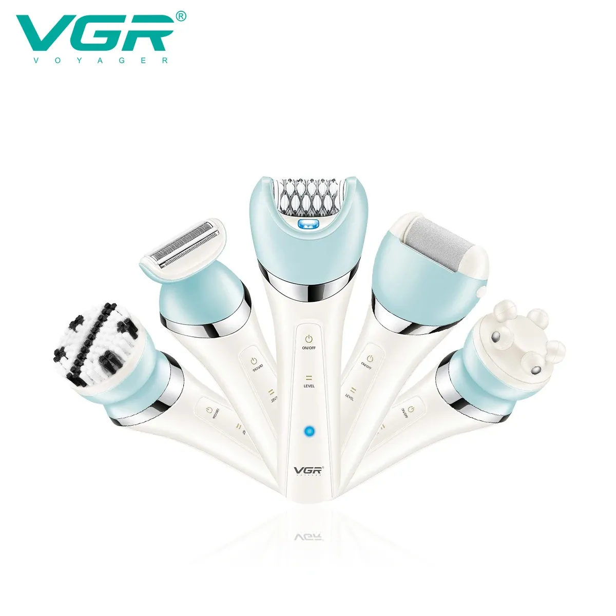 Shavers Vgr Body Shaver Professional Shaver Set Electric Hair Удаление Водонепроницаемого ухода за леди 5 в 1 Epilator Machine для женщин v703