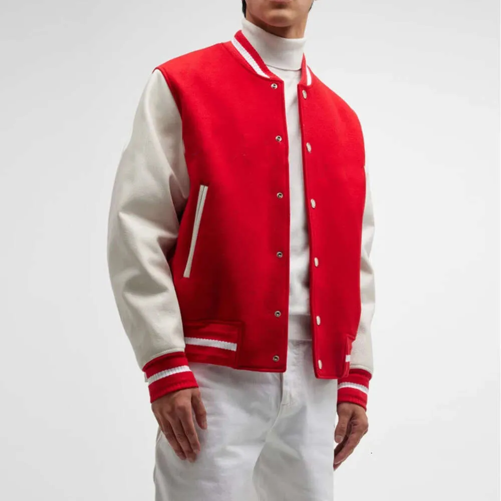 Fabricante OEM de alta qualidade masculino Chenille bordado mangas de couro personalizado beisebol Letterman Varsity Jacket 34