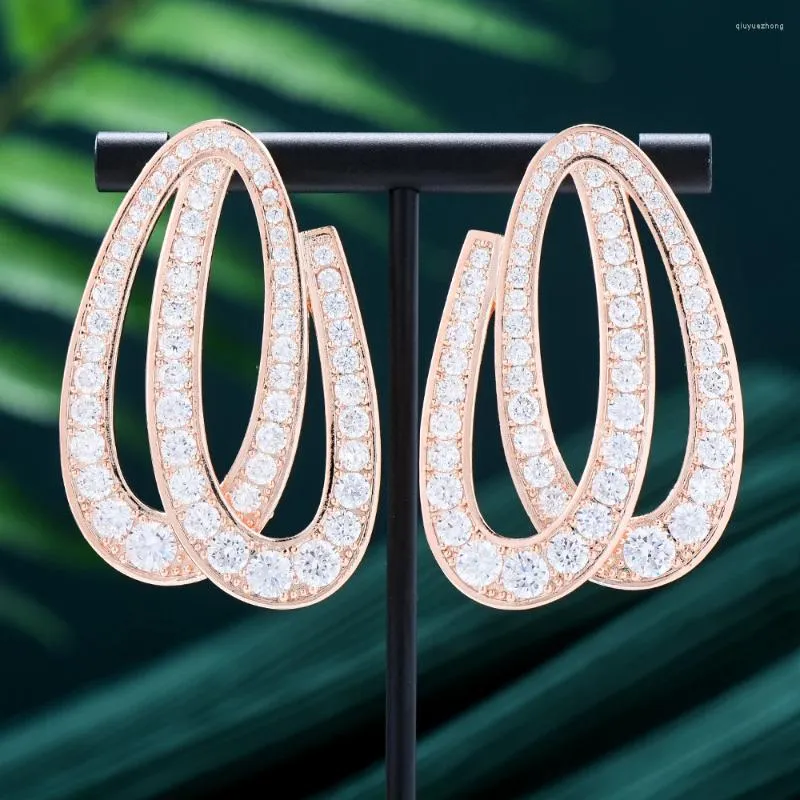 Boucles d'oreilles pendantes Soramore luxe grand pour les femmes fête de mariage CZ Dubai mariée Boucle D'oreille bijoux à la mode cadeau