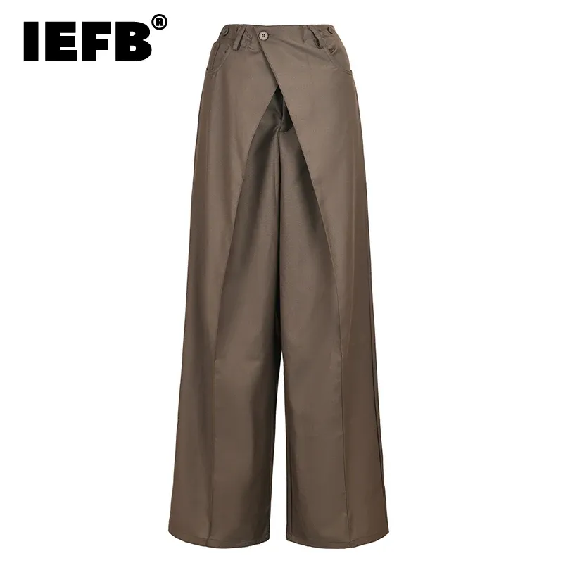 Pants IEFB Men's Suit Pants Niche Design Loose Fitting Straight Tube Korean Style Draped Casual Baggy Trousers 2023 Autumn New CPG0529