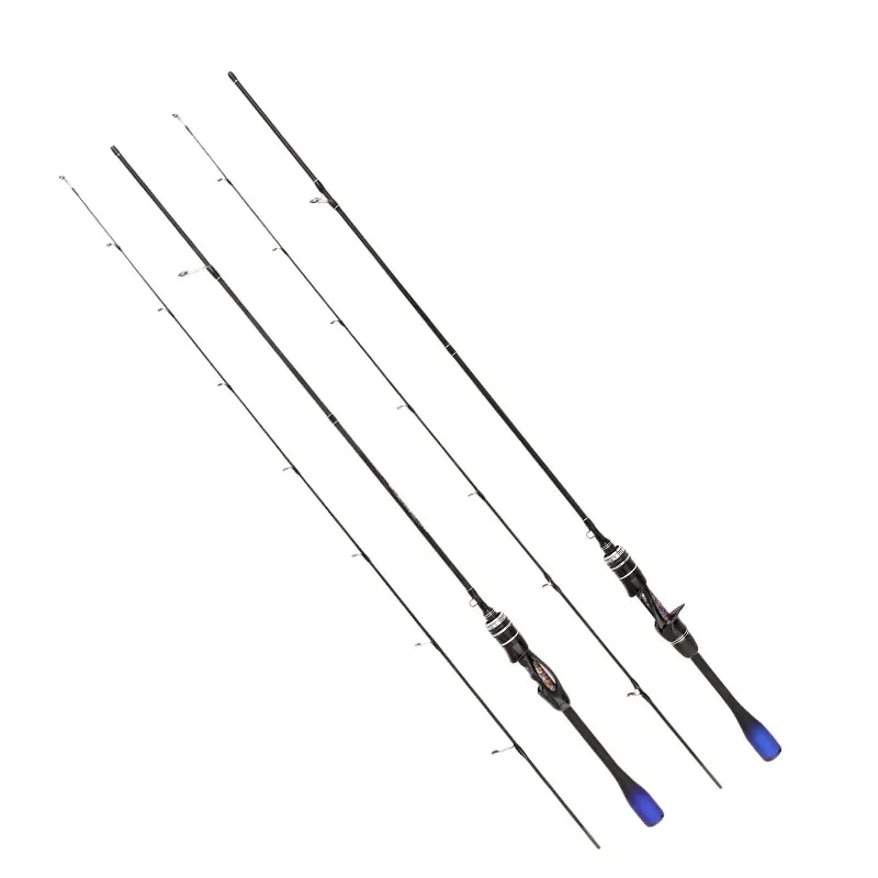 TIDES 1,68 / 1,8 m en fibre de carbone Baitcasting Pissing Red / Blue Spinning Lere Pole Pole Poids 28g avec poteau de poignée confortable