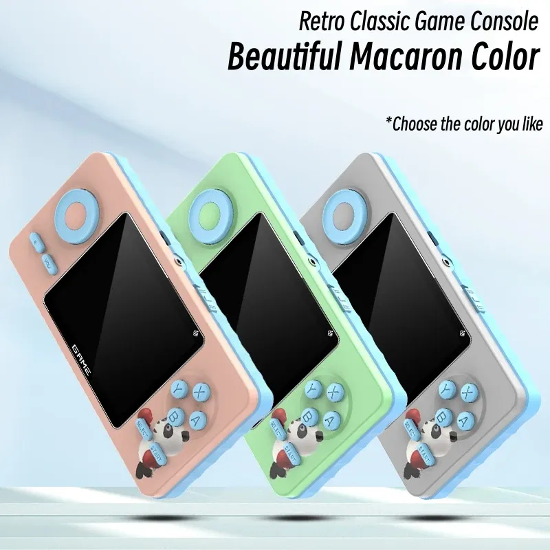 Spieler neueste tragbare Mini-Spielekonsole Retro Classic Macaron Color Handheld Game Player 8 Bit mit 520 kostenlosen Spielen Kindergeschenk
