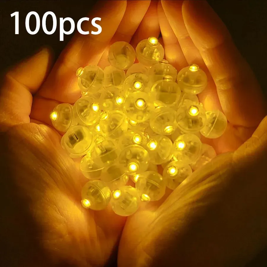 100pcslot Ronde RGB LED Flash Ball Lampen Witte Ballon Verlichting voor Bruiloft Decoratie 6 Kleuren Hoge Kwaliteit Vaas Decor 240301