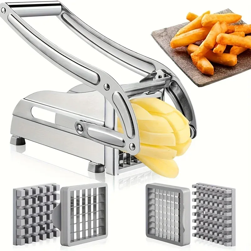 Tools French Fry Cutter, Commercial Restaurant Stainless Steel Vegetable Potato Slicer with Suction Fe