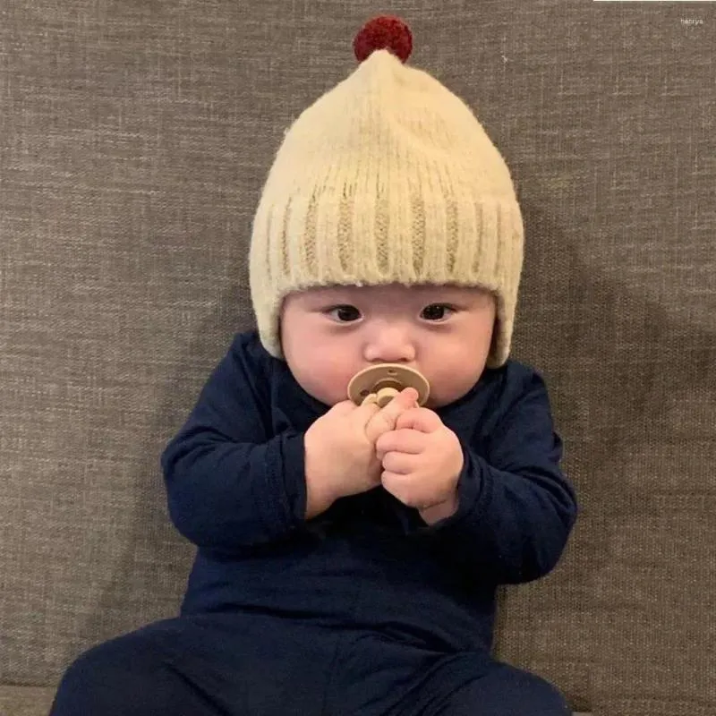 Berets bebê malha bombardeiros chapéu outono inverno quente infantil proteção de orelha gorro bonito cor sólida criança meninos menina crochê chapéus