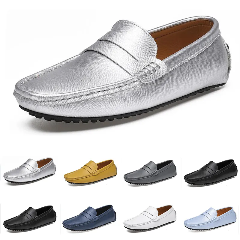 Sapatos de vestido primavera outono verão cinza marrom branco masculino baixo topo respirável sola macia sapatos sola plana homens GAI-24