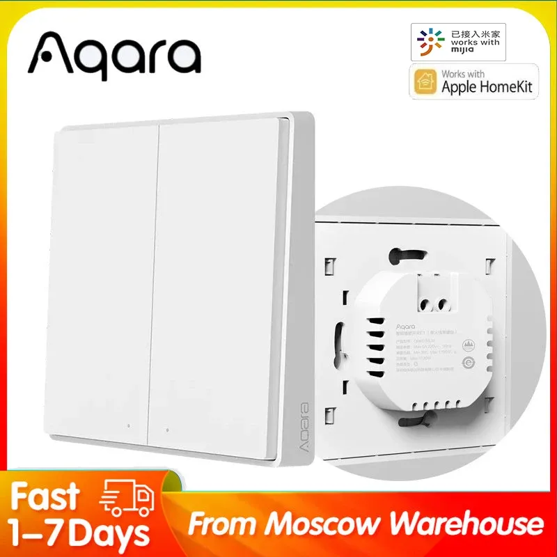 التحكم في AQARA E1 Smart Wall Switch Zigbee 3.0 Smart Switch Wire مع عدم وجود محايد ل Xiaomi HomeKit Apple Use