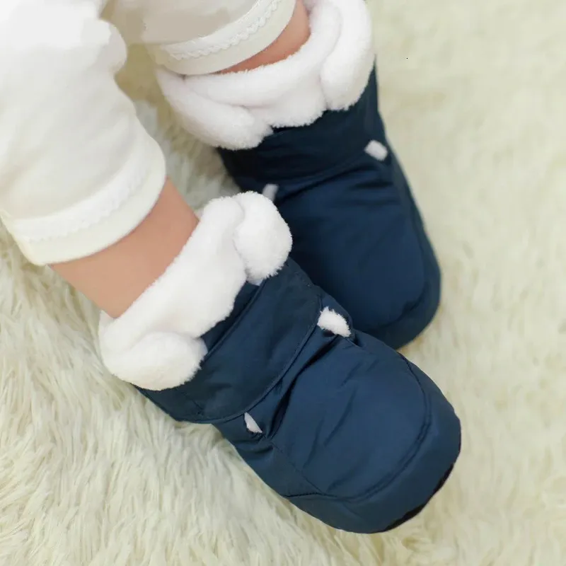 Mutter Kinder Baby Schuhe Erste Wanderer Unisex Winter Warme Stiefel Für Kleinkinder Kunstpelz Innen Schnee Kleinkind Prewalker Bootie 240227