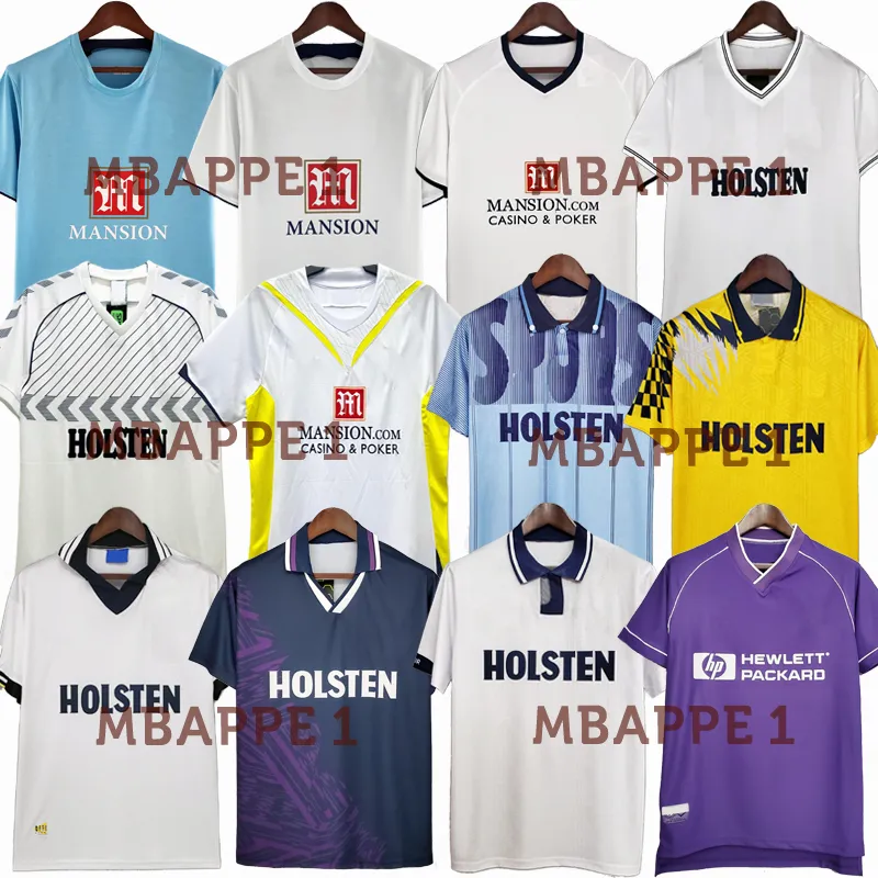 1978 Sheringham Retro Soccer Jerseys Anderton Klinsmann Gascoigne Ginola Ferdinand 81 82 83 84 86 88 90 92 94 95 98 09 Classic Vintage Centenary