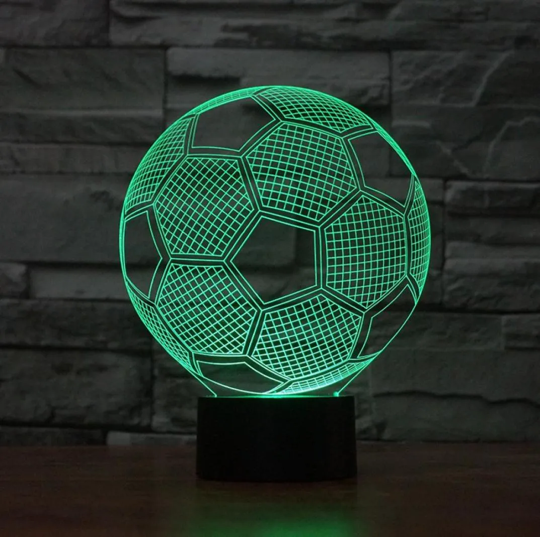 3D LED Gece Işık Futbol 7 Renk Değiştiren USB Touch Illusion Futbol Işıkları Ev Dekorasyon Masası Luminaria Hediye Masası MP1496293