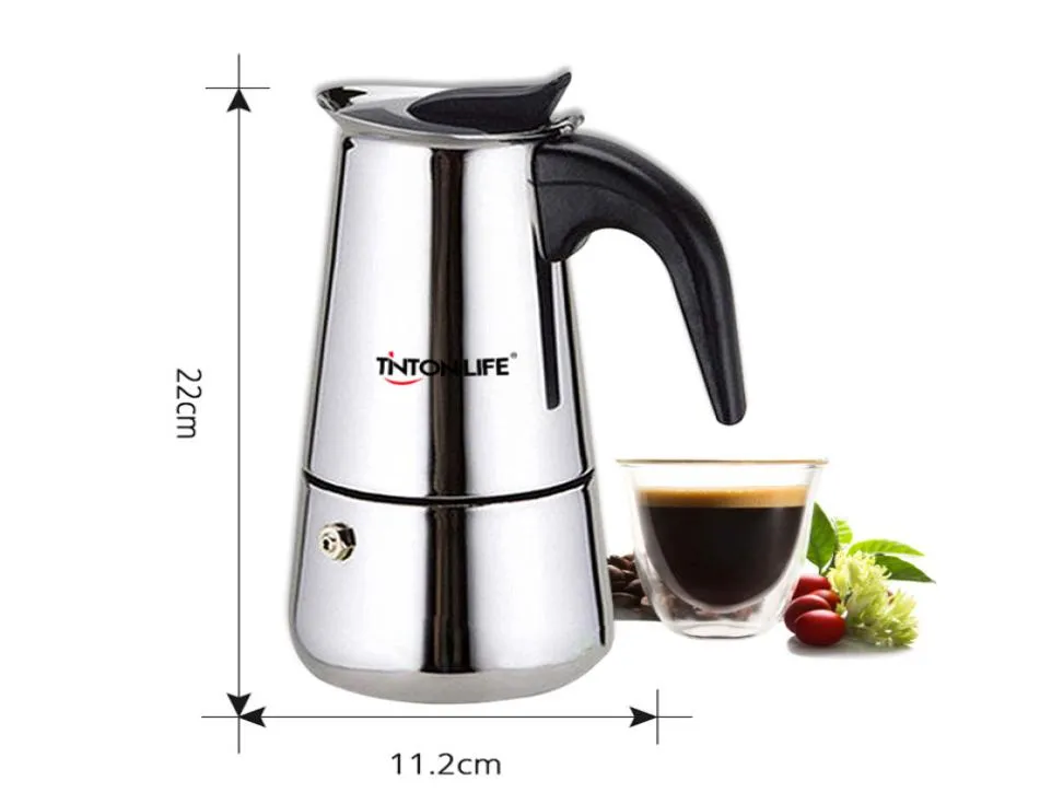 Produkcja kawy 2469 filiżanek stal nierdzewna Moka Moka Espre SSO Latte Percolator piec top ekspres do kawy 9067686