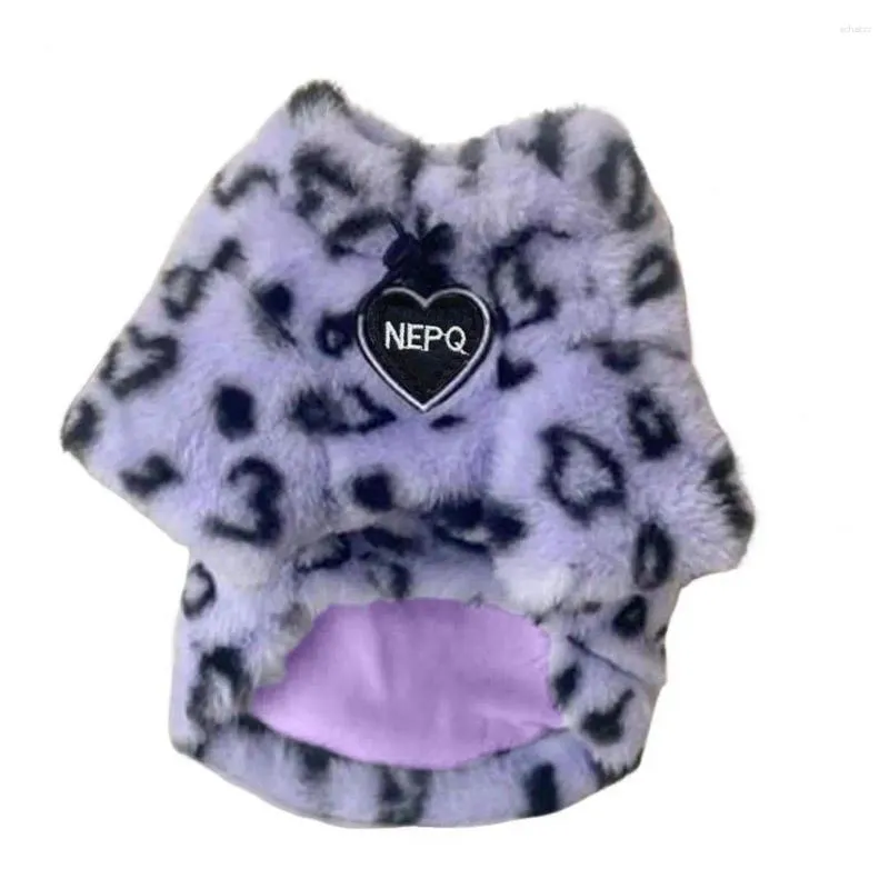 Costumi per gatti Maglione per cani Stampa leopardata Abiti invernali Accoglienti abiti a due gambe per piccole ragazze Ragazzi Fodera morbida Facile da indossare Ragdoll