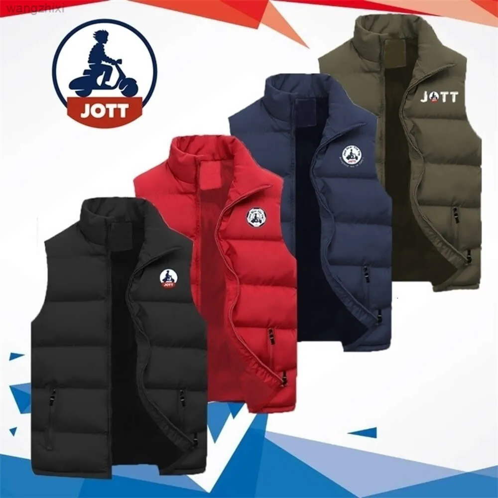 Hommes Gilets De Luxe Jott Lettres Imprimer Gilet Veste Sans Manches Mâle Coton Remplissage Manteaux Ultra Mince Chaud Léger Homme Marque Gilet 221008